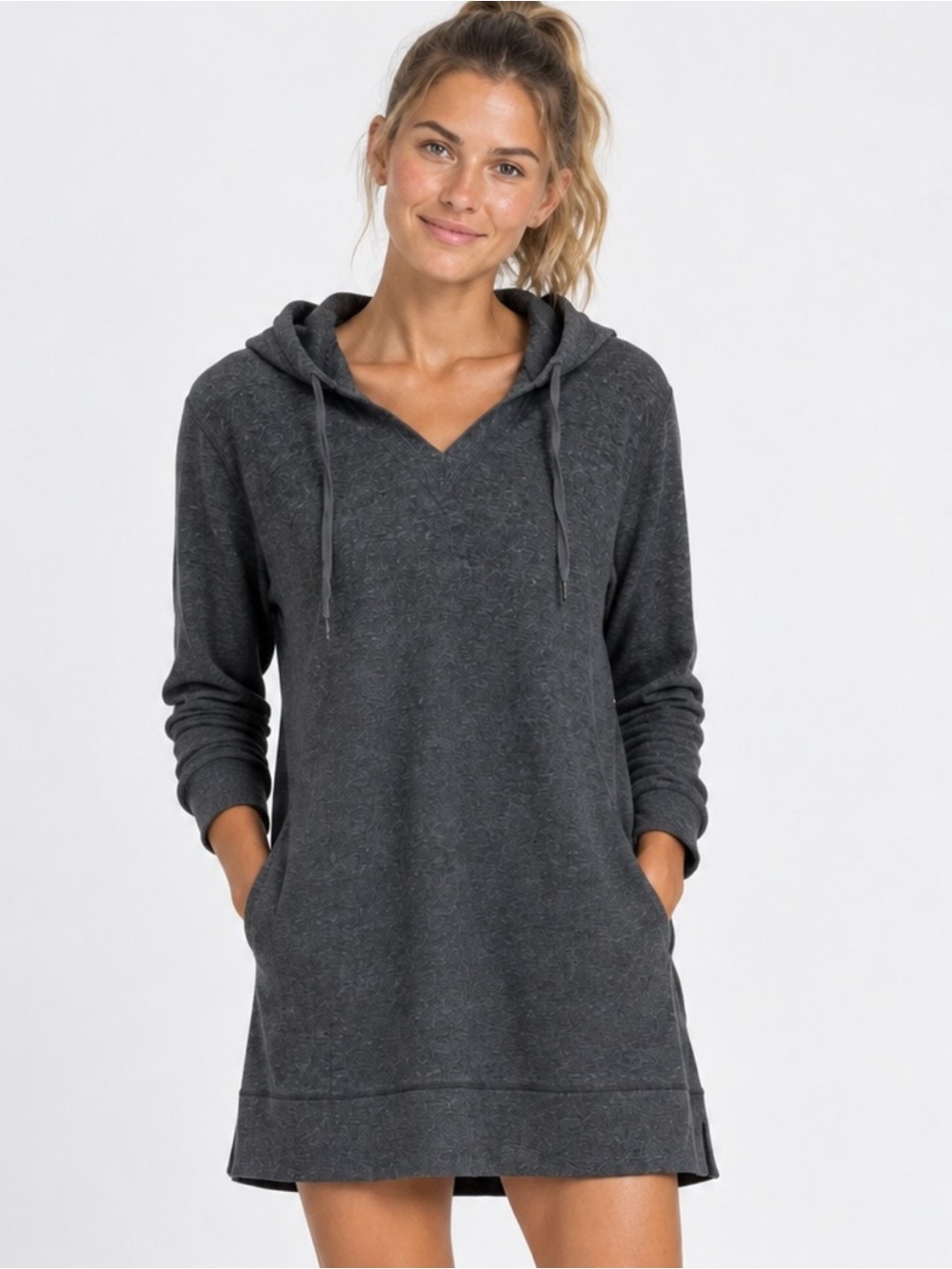 Athleta M Long Sleeve Hoodie in Charcoal Grey Women’s Size Small